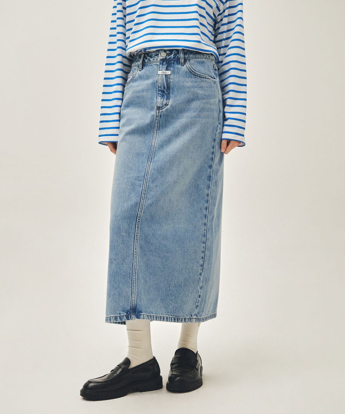 마리떼 프랑소와 저버(MARITHÉ + FRANҪOIS GIRBAUD) W DENIM MAXI SKIRT light blue