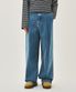 NEW M LOW-WAIST TUCK WIDE DENIM PANTS blue