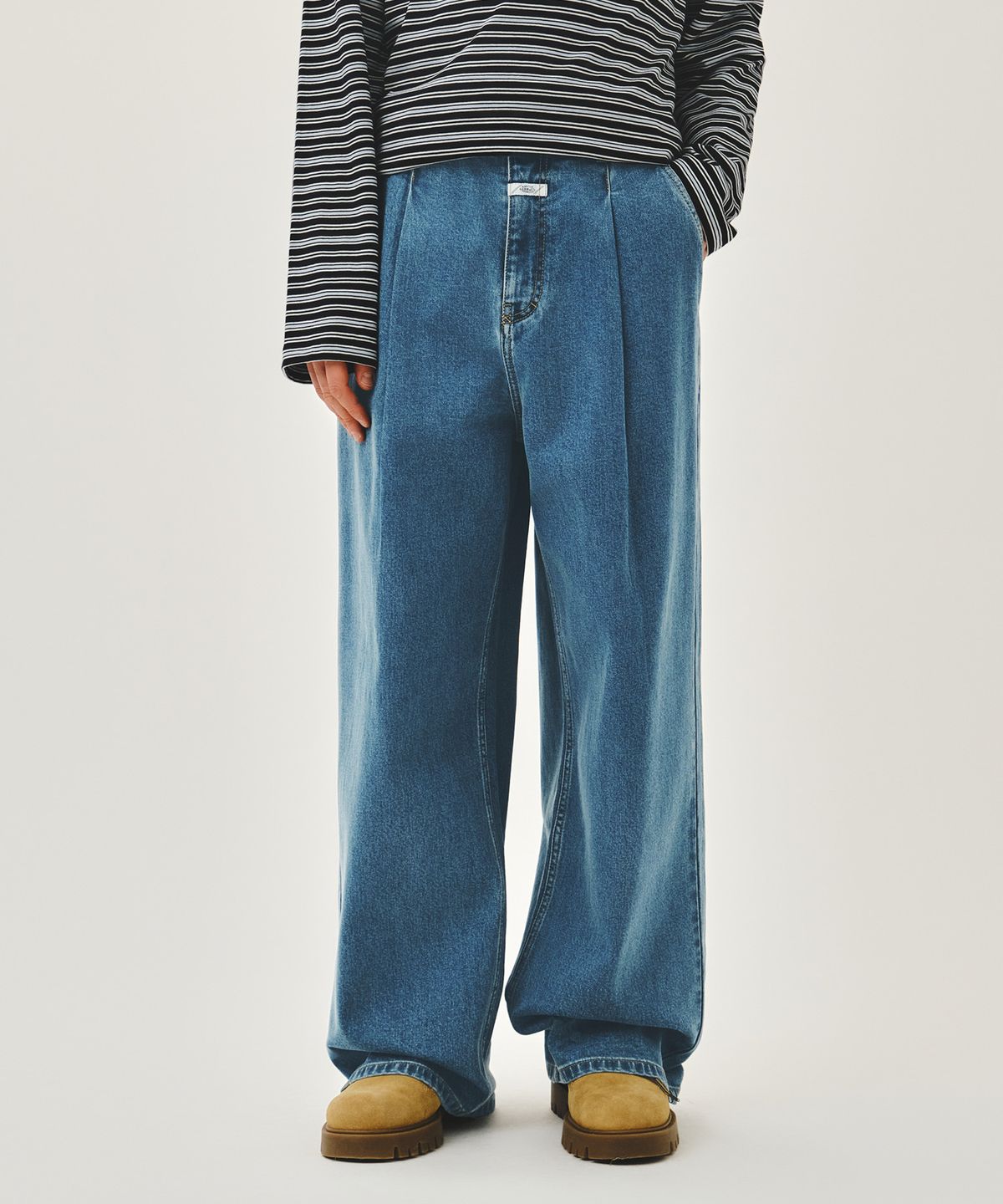 마리떼 프랑소와 저버(MARITHÉ + FRANҪOIS GIRBAUD) NEW M LOW-WAIST TUCK WIDE DENIM PANTS blue