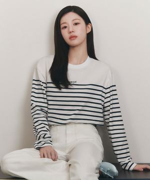 [고윤정 착장] BLOCK STRIPE LONG SLEEVE TEE navy