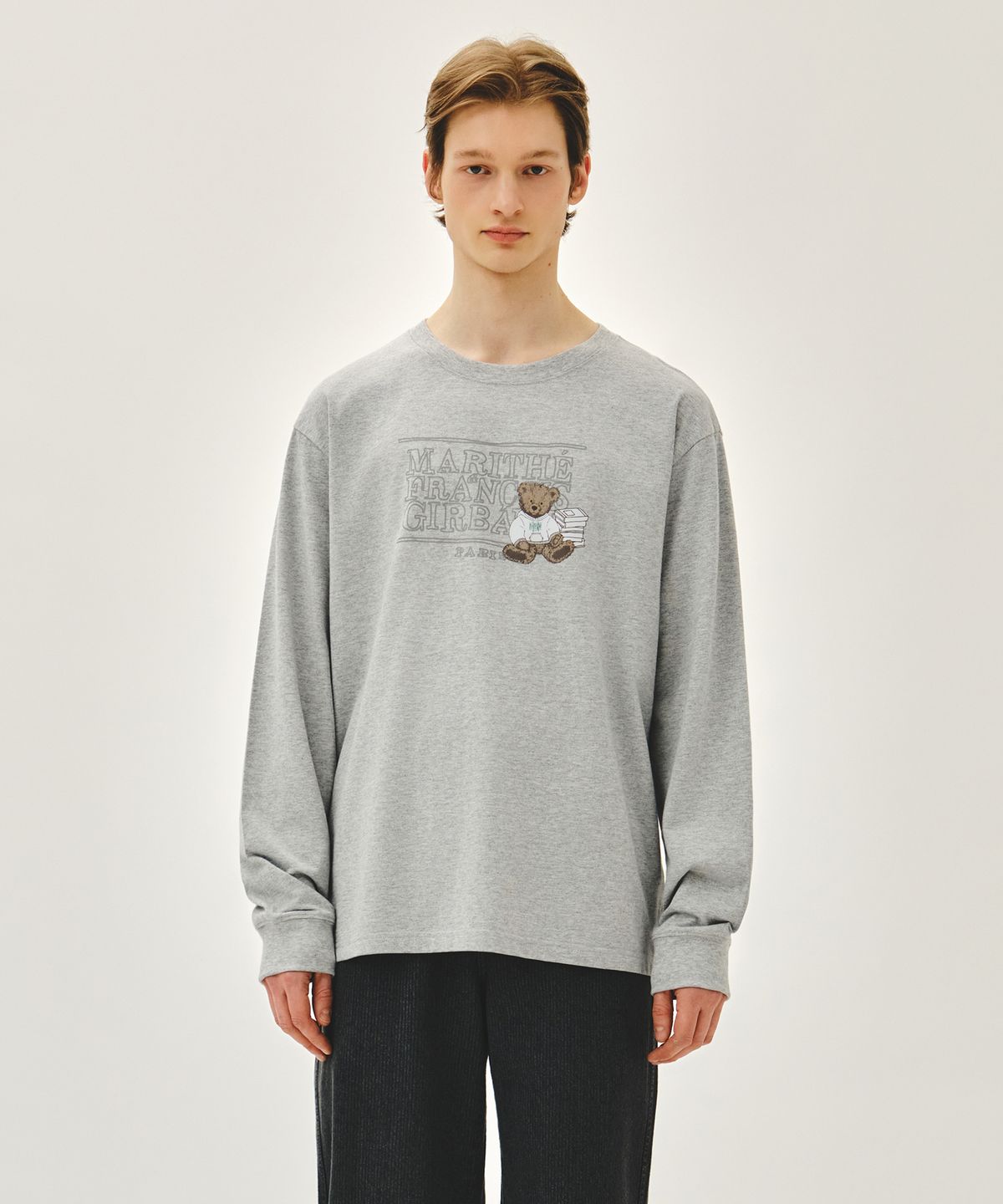 마리떼 프랑소와 저버(MARITHÉ + FRANҪOIS GIRBAUD) DOODLE CLASSIC LOGO LONG SLEEVE TEE heather gray