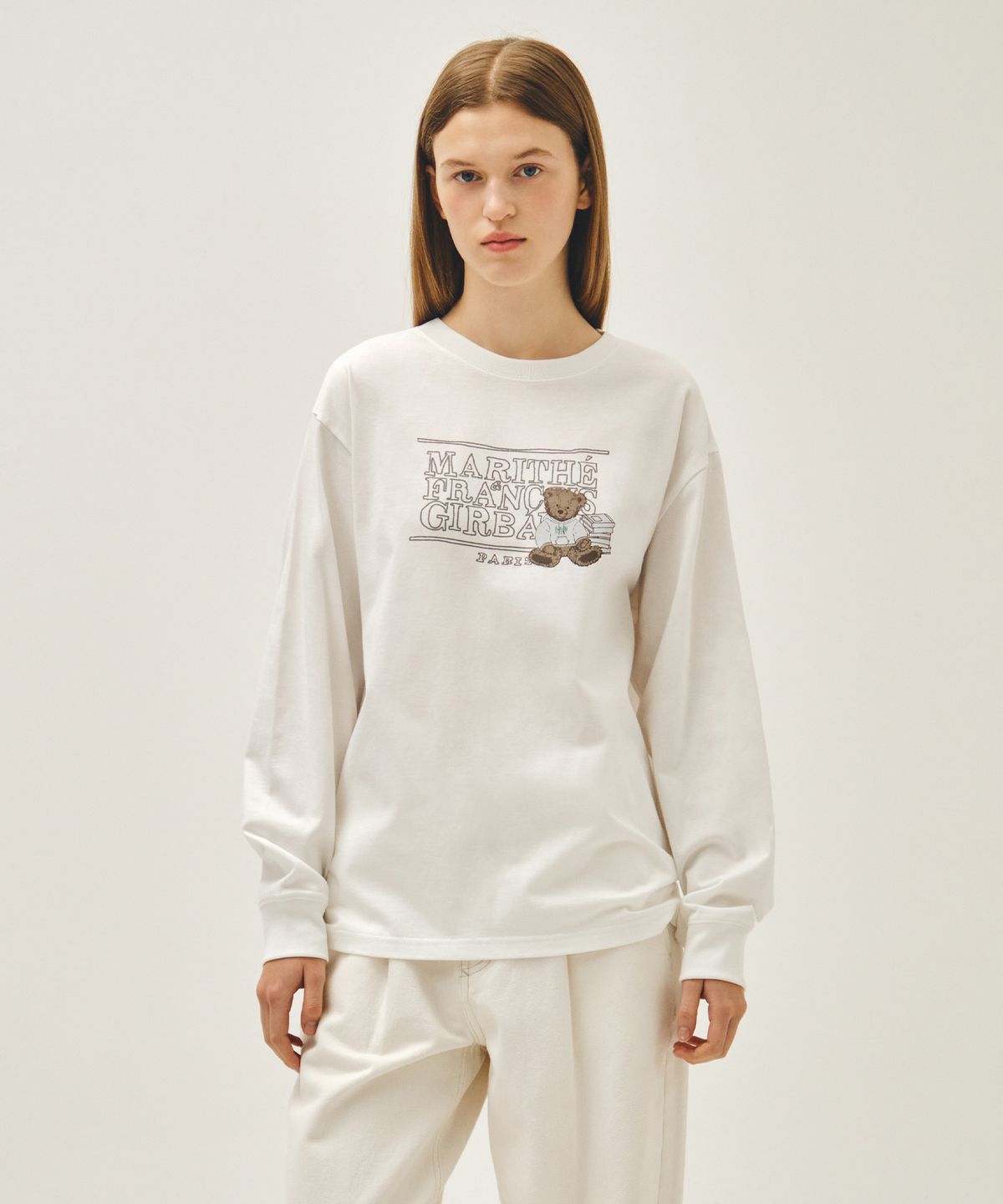 마리떼 프랑소와 저버(MARITHÉ + FRANҪOIS GIRBAUD) DOODLE CLASSIC LOGO LONG SLEEVE TEE white