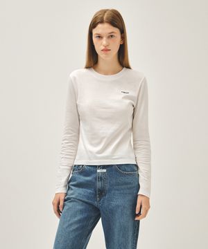 W REGULAR LOGO LONG SLEEVE TEE white