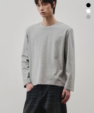 플루이드 라운드넥 크롭 롱 슬리브 티셔츠 [3COLOR]