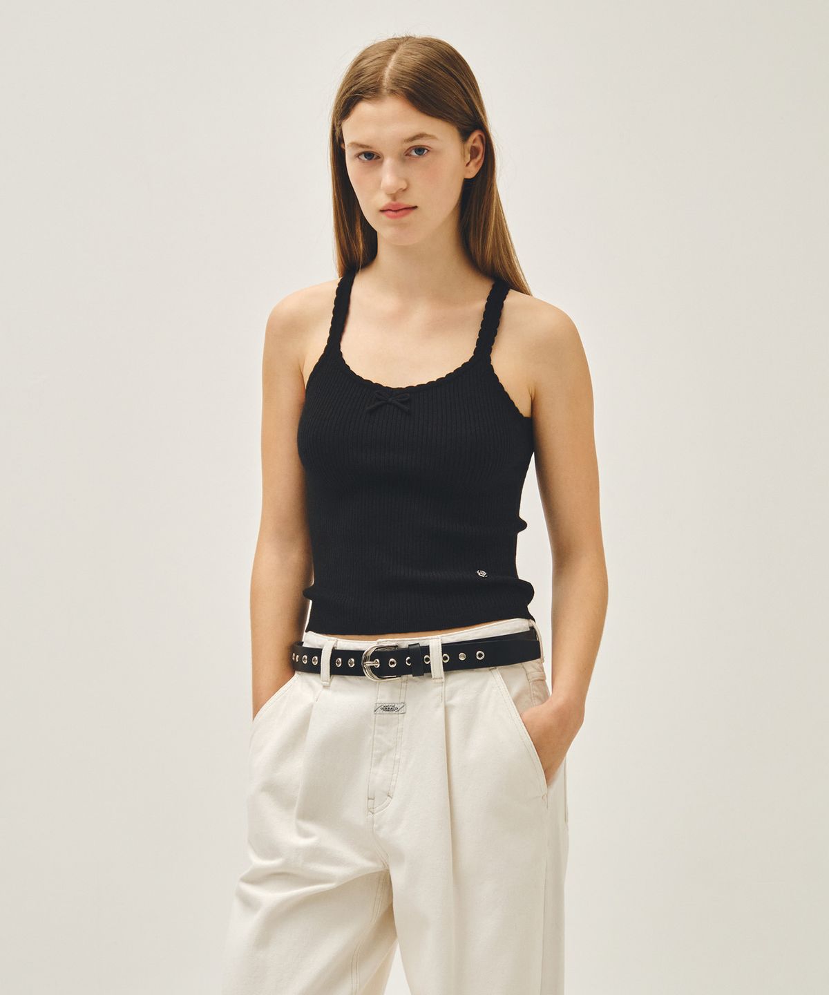 마리떼 프랑소와 저버(MARITHÉ + FRANҪOIS GIRBAUD) W LACE POINT KNIT VEST black