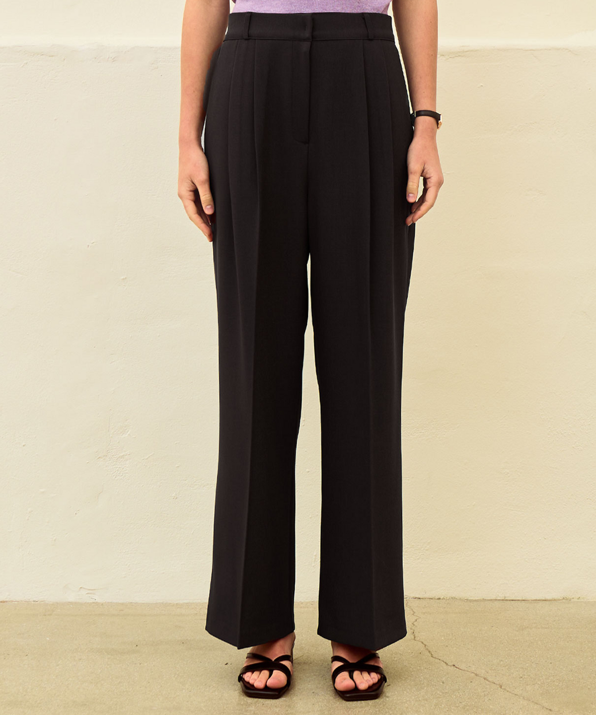 슬로우롤리(SLOWLOLLI) Relax pintuck wide pants_3 Colors