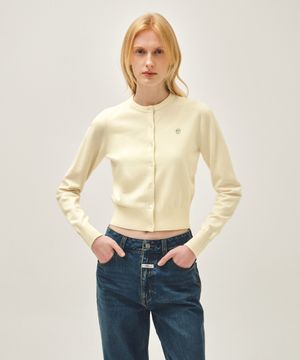 W BASIC KNIT CARDIGAN SETUP ivory