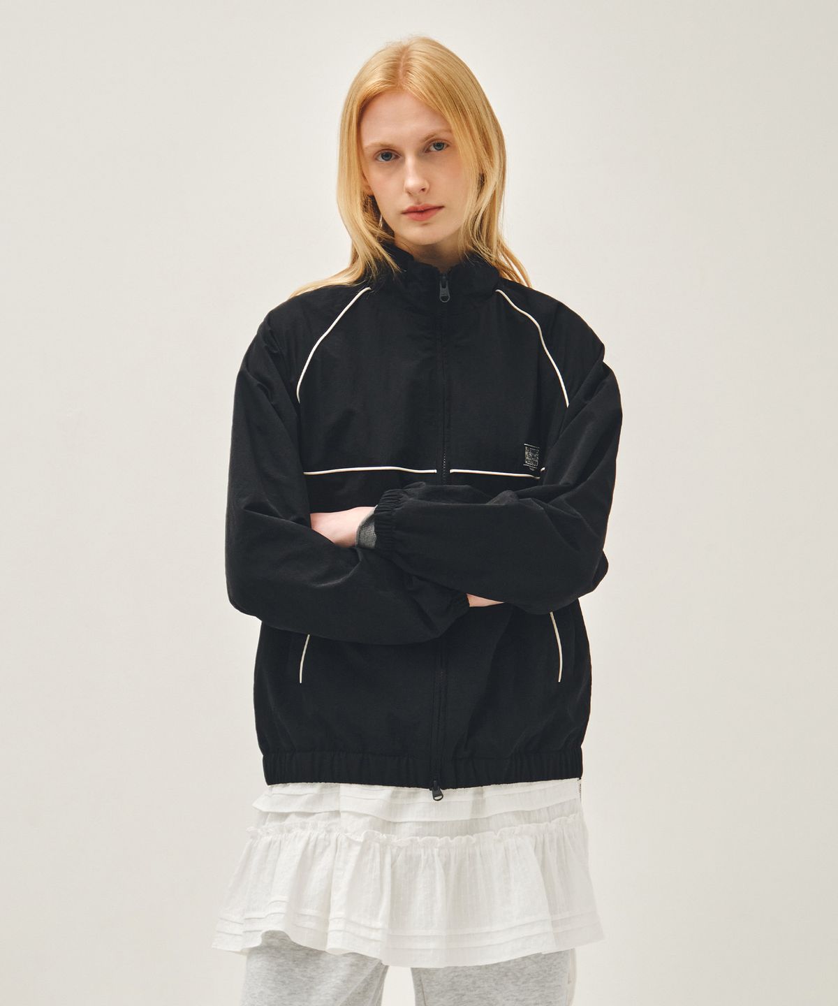 마리떼 프랑소와 저버(MARITHÉ + FRANҪOIS GIRBAUD) CLASSIC LOGO HIGH NECK WIND JACKET black