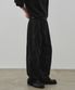 핀 스트라이프 유틸리티 와이드 슬랙스 [블랙]
