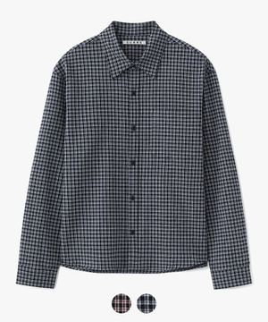 그리드 체크 크롭 셔츠 - 2 COLOR