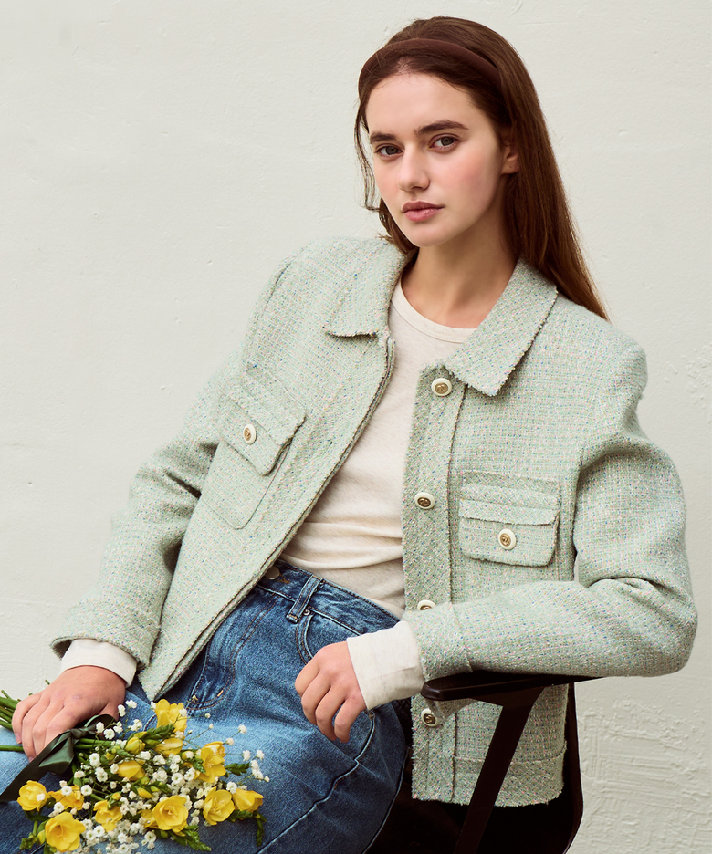 Solly tweed jacket - Mint