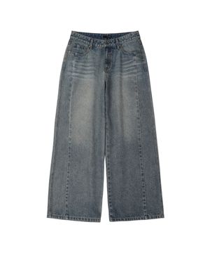 로우 라이즈 와이드 데님 팬츠 [LIGHT BLUE]