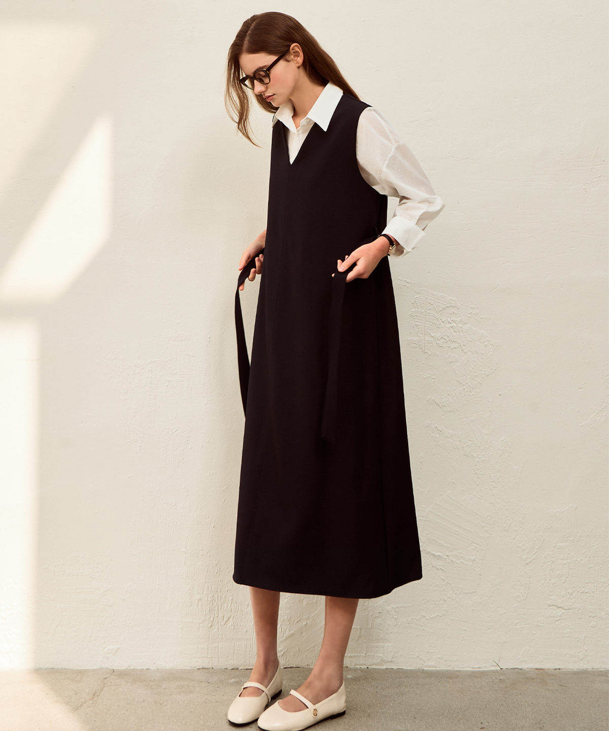 슬로우롤리(SLOWLOLLI) Pure line maxi dress_2 Colors