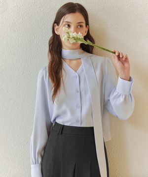 [4컬러] 뉴 타이 블라우스