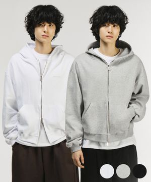 투웨이 오버핏 크롭 후드 집업[3COLORS]