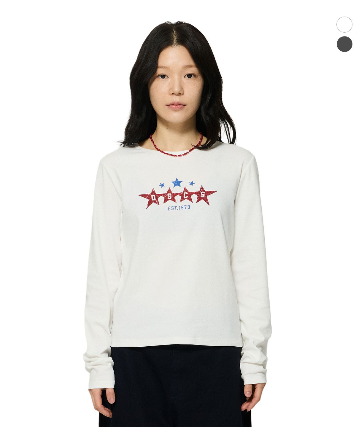 디스커스 애슬레틱(DISCUS ATHLETIC) [김용지 PICK] 우먼즈 스타 로고 롱 슬리브 티셔츠