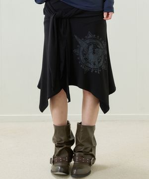 EL HORSE WAISTBAND SKIRT(BLACK)