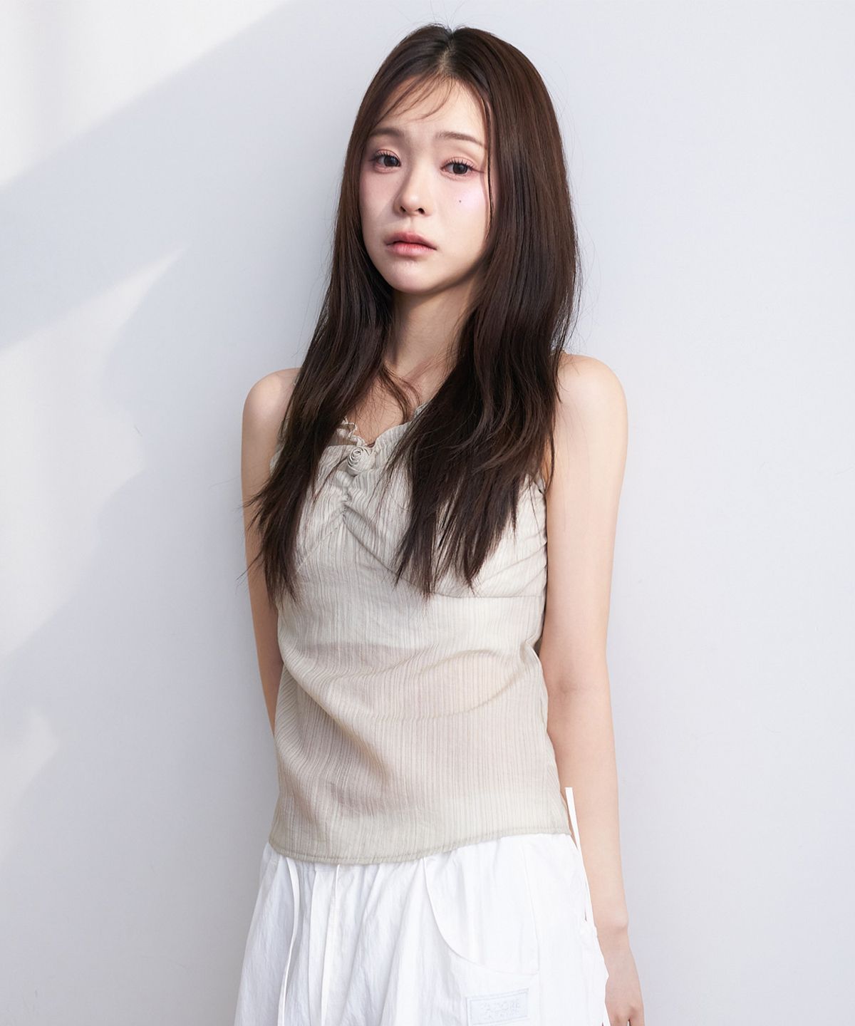 라티젠(LARTIGENT) L22 FRILL ROSE SLEEVELESS(LIME)