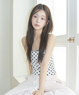 L22 DOT LACE TRIMMING SLEEVELESS(WHITE)