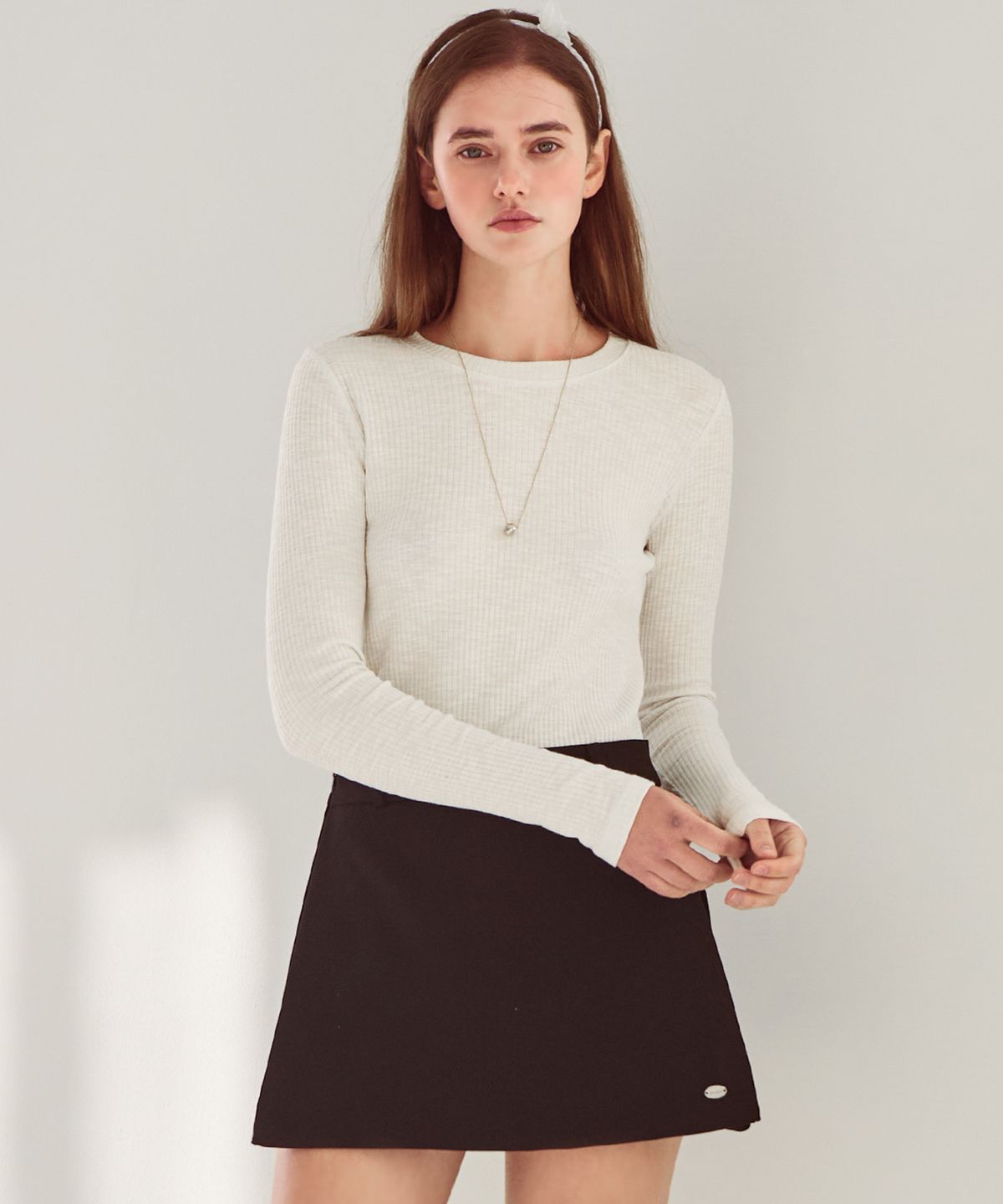슬로우롤리(SLOWLOLLI) Calm rib basic tee_4 Colors