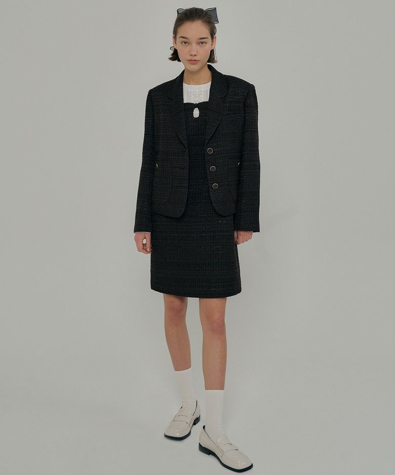 Jane tweed blazer Choco brown