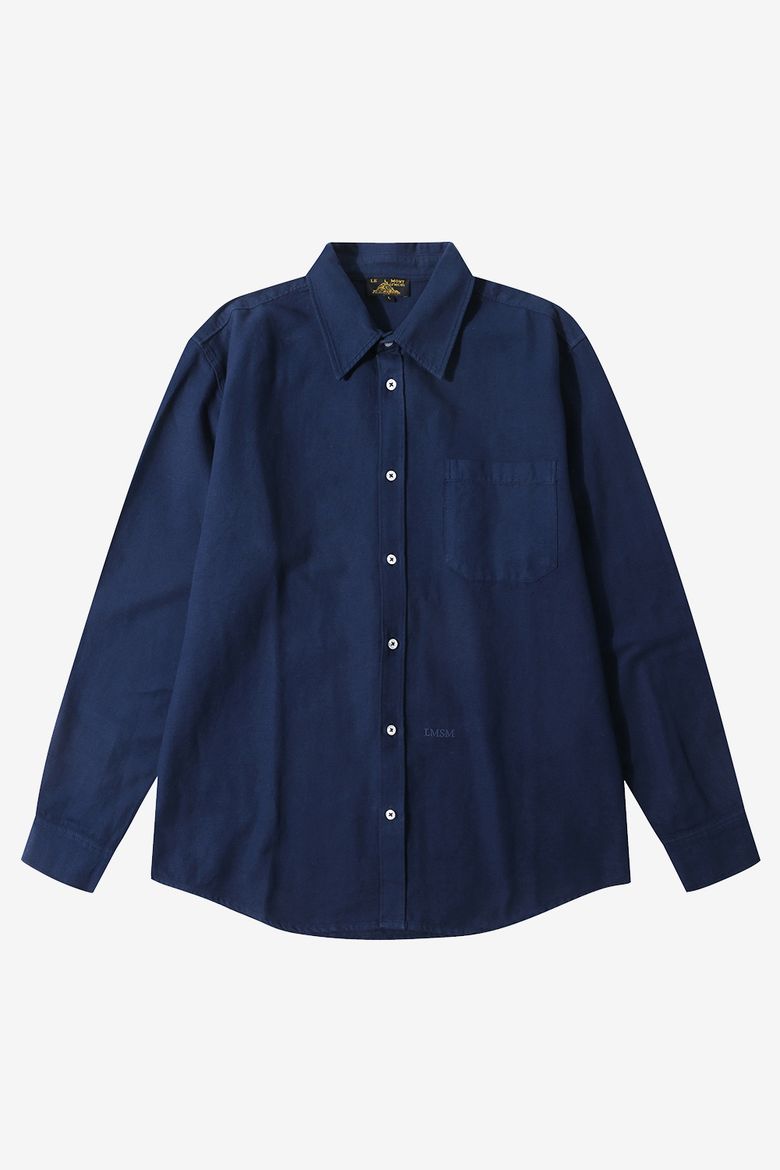 COSMO - Logo embroidery basic shirts_Navy