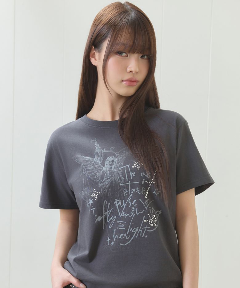 EL ANGELIC GRAPHIC TEE(CHARCOAL)