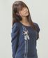 EL ROSETTE SHIRRING TEE(NAVY)