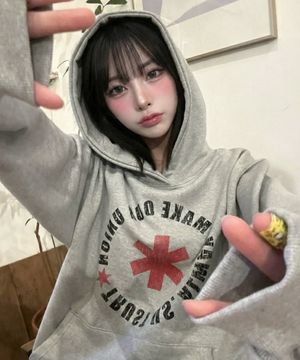 Lettering Circle HOODIE GRAY