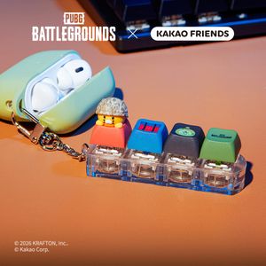 배틀그라운드X카카오프렌즈 LED 키캡키링 레드_프렌즈