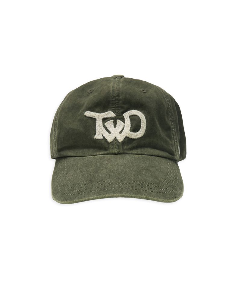 TWD hand embroidery wrinkled ball cap in seaweed green