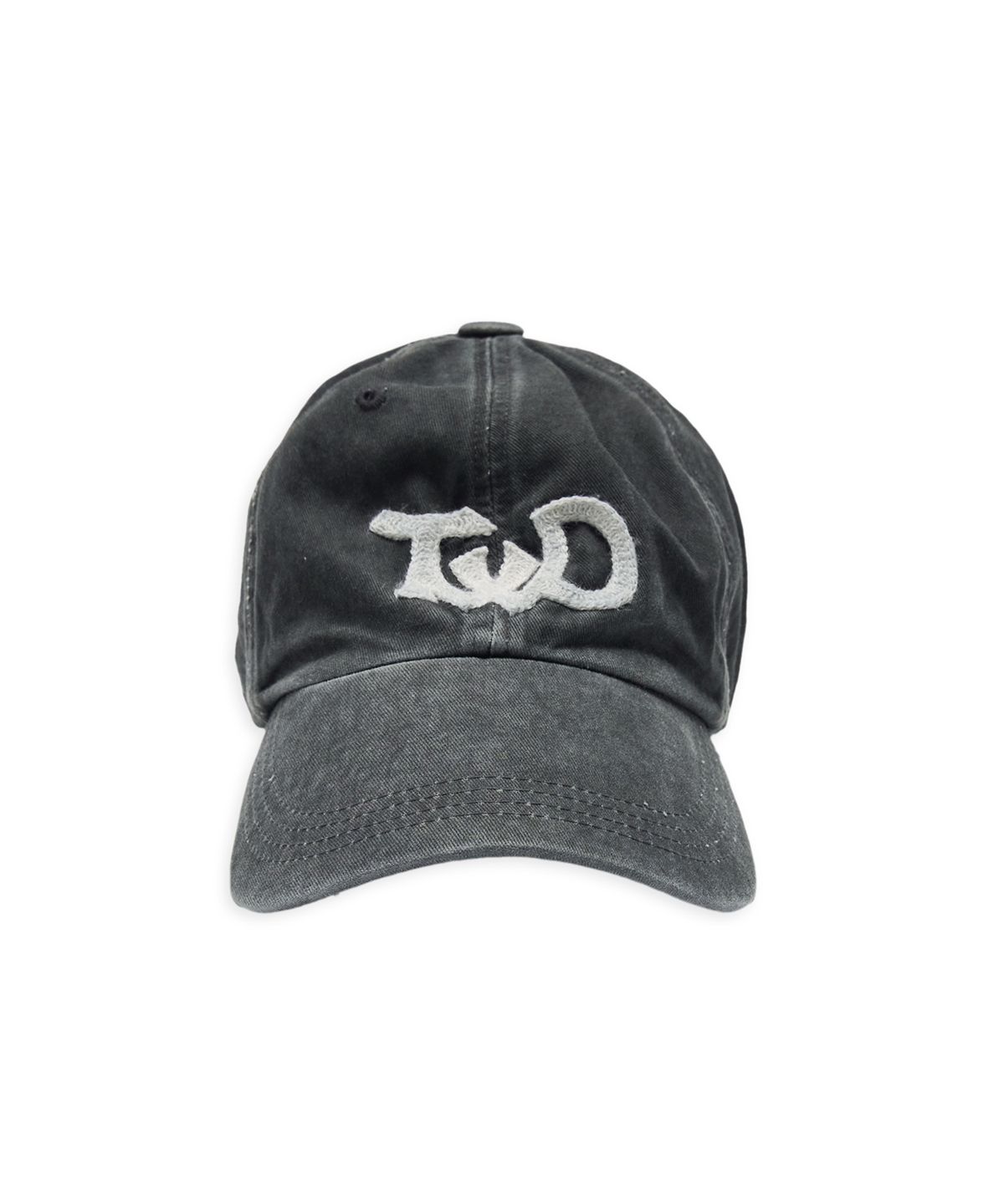 투위드(TUEWID) TWD hand embroidery wrinkled ball cap in charcoal