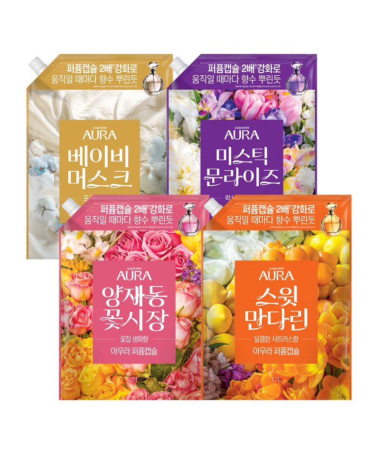 [옵션선택] 초고농축 퍼퓸캡슐 섬유유연제 1.7L 리필 x 2개
