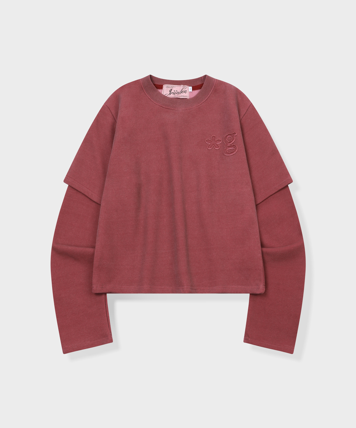 글런든(GRUNDEN) SIGNATURE LOGO VINTAGE LAYERED TOP (BURGUNDY)