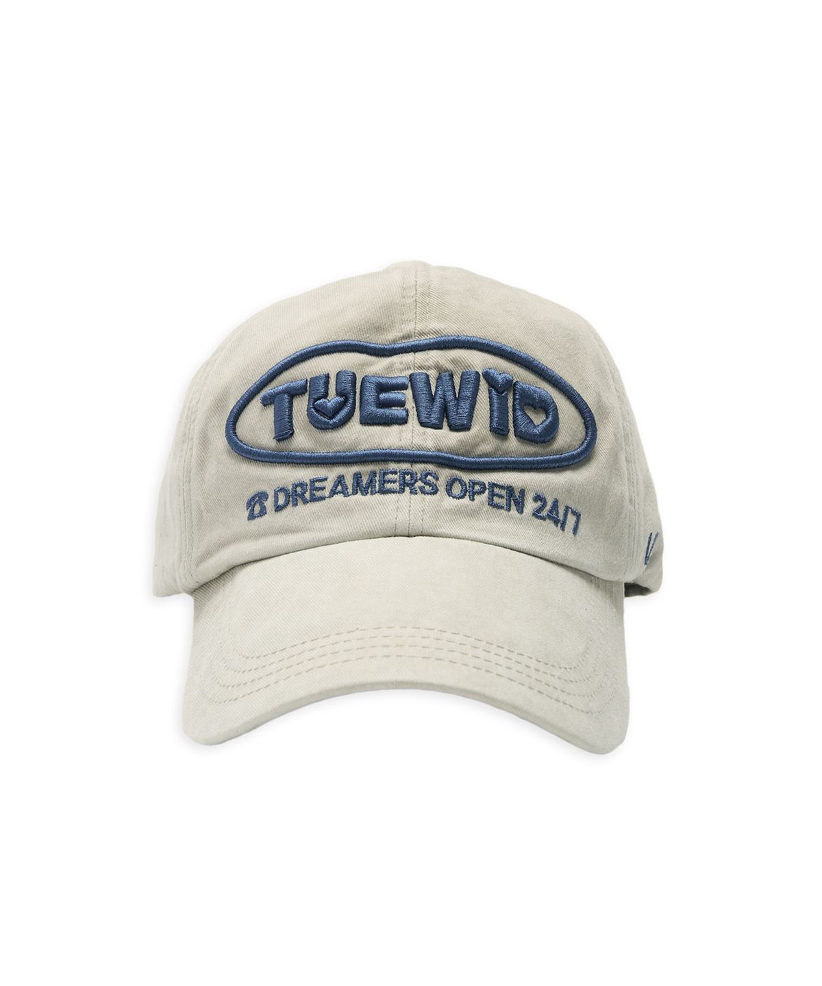 투위드(TUEWID) Dreamers open 24/7 wrinkled ball cap in beige