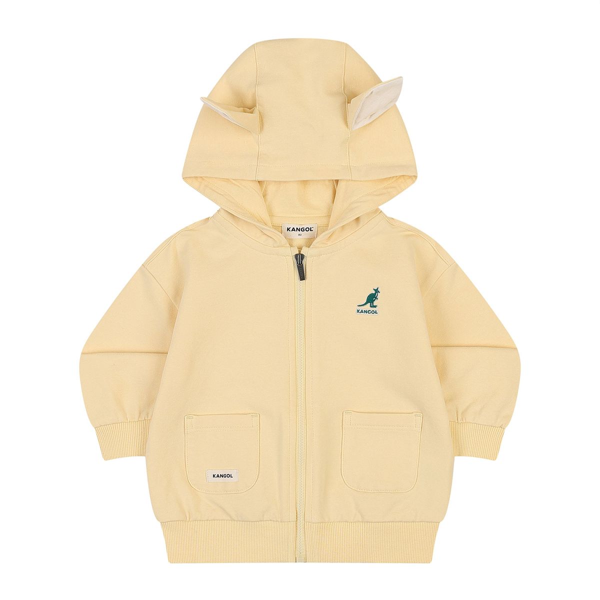 캉골키즈(KANGOL KIDS) [베이비] 시그니처 캥거루 집업 SA 0C10 버터