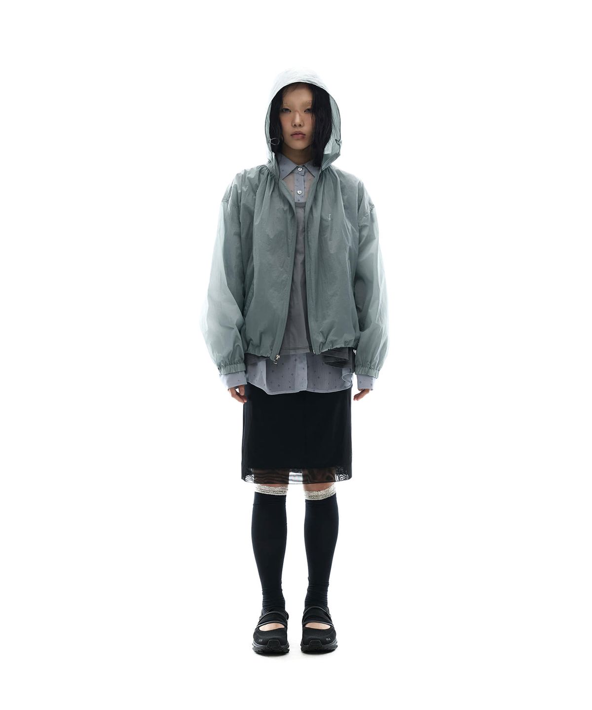 오호스(OJOS) Puff Light Wind Jacket / Charcoal