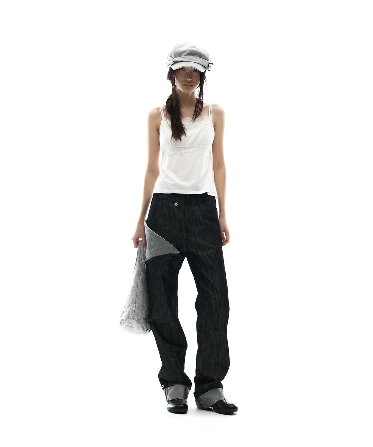오호스(OJOS) Metal Denim Pants / Black
