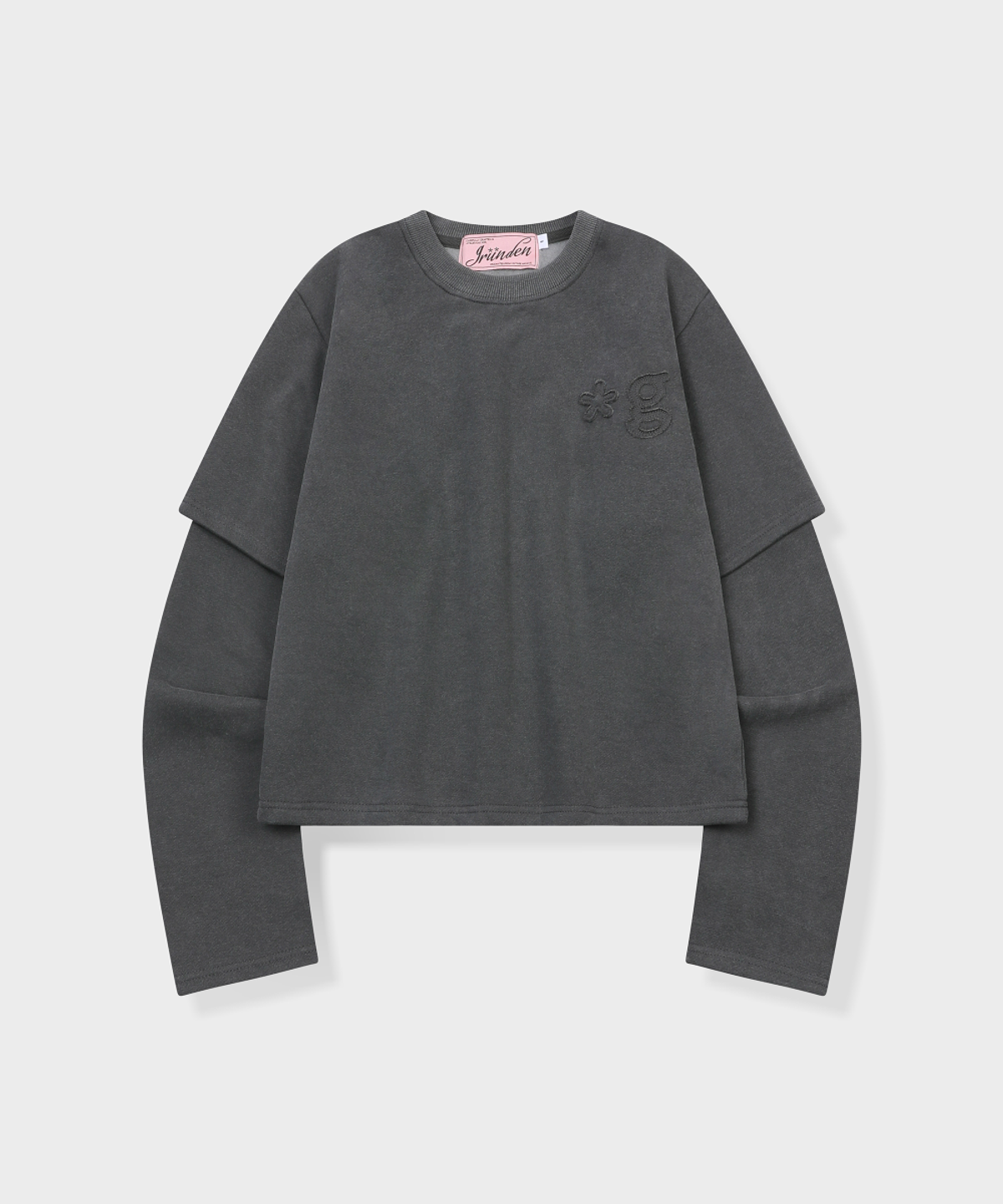 글런든(GRUNDEN) SIGNATURE LOGO VINTAGE LAYERED TOP (CHARCOAL)