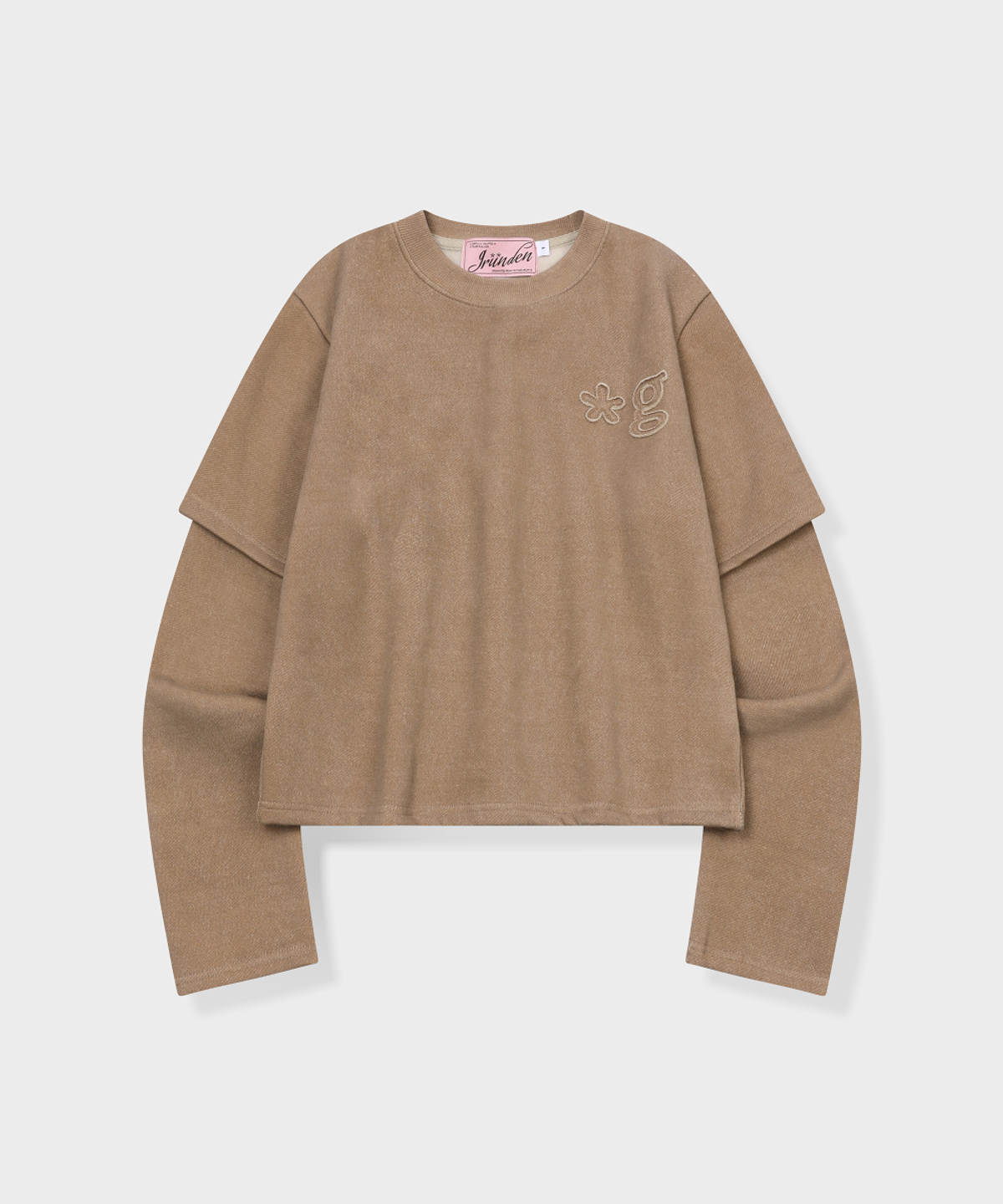 글런든(GRUNDEN) SIGNATURE LOGO VINTAGE LAYERED TOP (SAND)