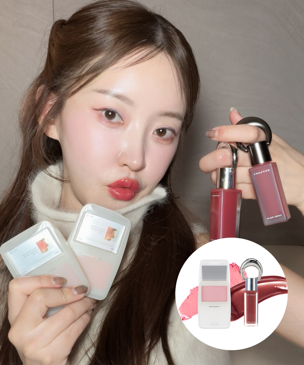 엔트로피 메이크업(ENTROPY Makeup) [은율마켓] 슬라이드 업 도우 치크 1ea+참 틴트1ea/2ea - 후기 | 무신사