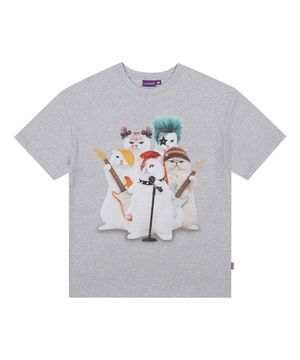 락스타 캣츠 티셔츠 - 그레이