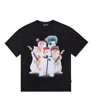 락스타 캣츠 티셔츠 - 블랙