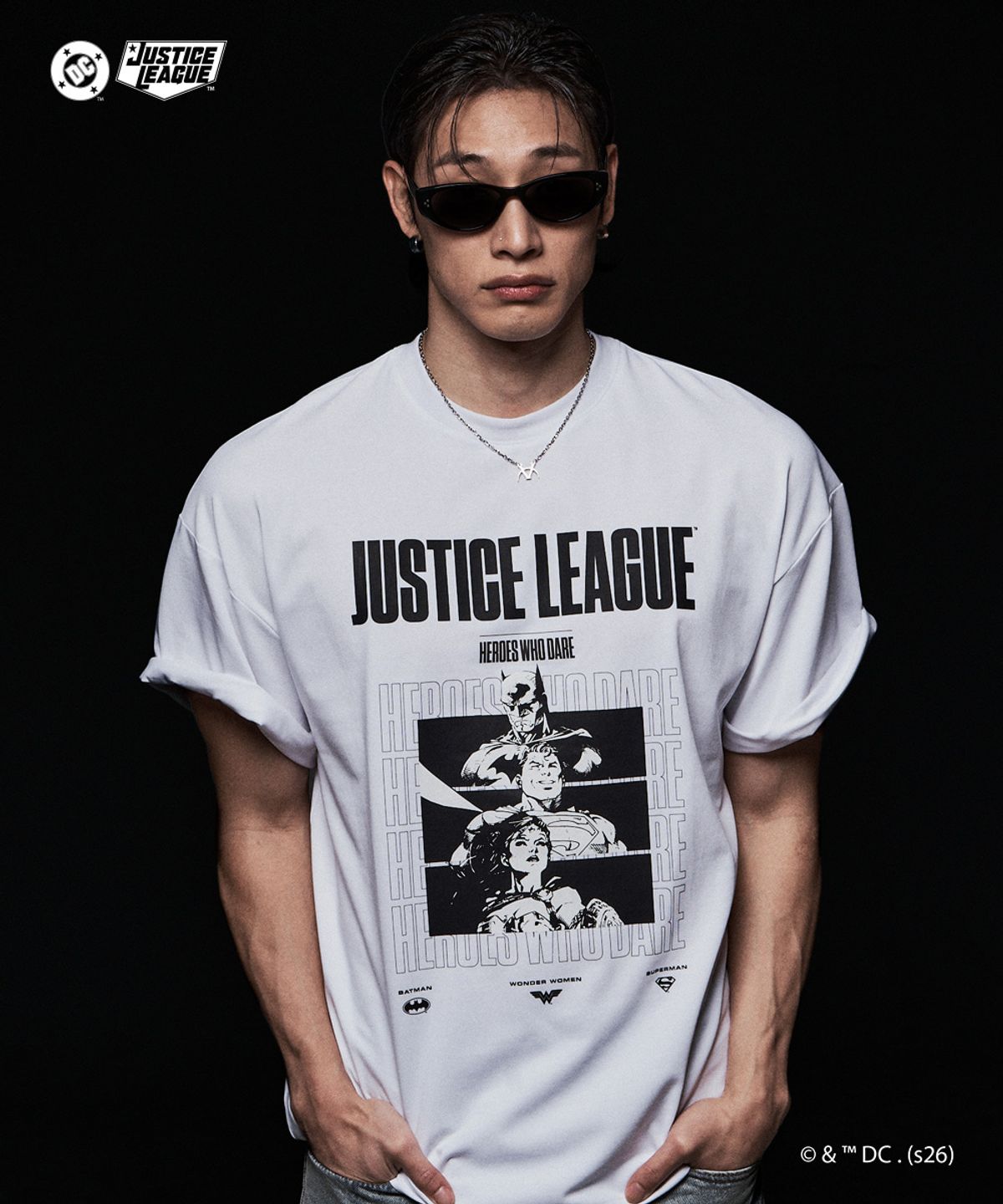 제이엘브(JELEVE) (DC COMICS COLLECTION) 저스티스리그 오버핏 숏슬리브