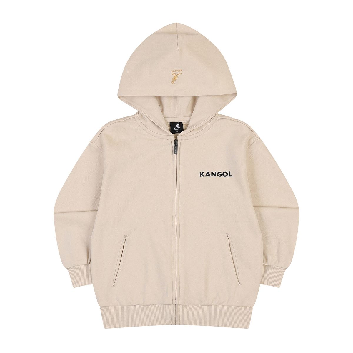 캉골키즈(KANGOL KIDS) 레터링 오버핏 집업 SA 0050 베이지