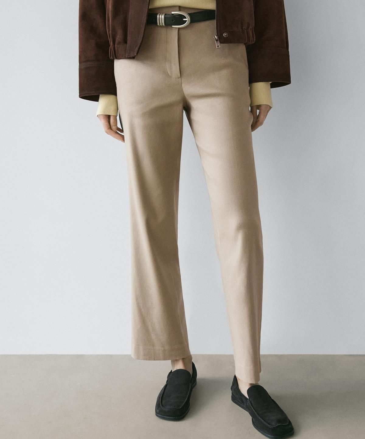 마시모두띠(MASSIMO DUTTI) 스트레이트핏 린넨 블렌드 팬츠