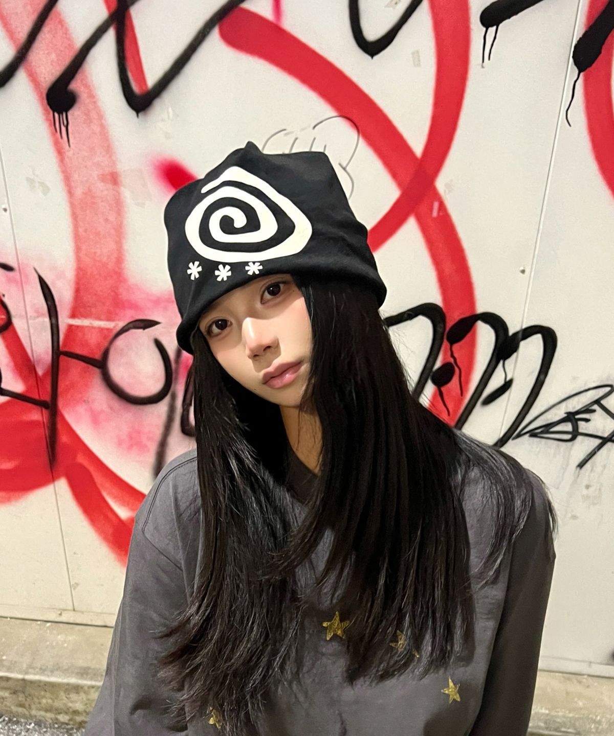 아모우(AMOU) Reversible Stripe BEANIE BLACK