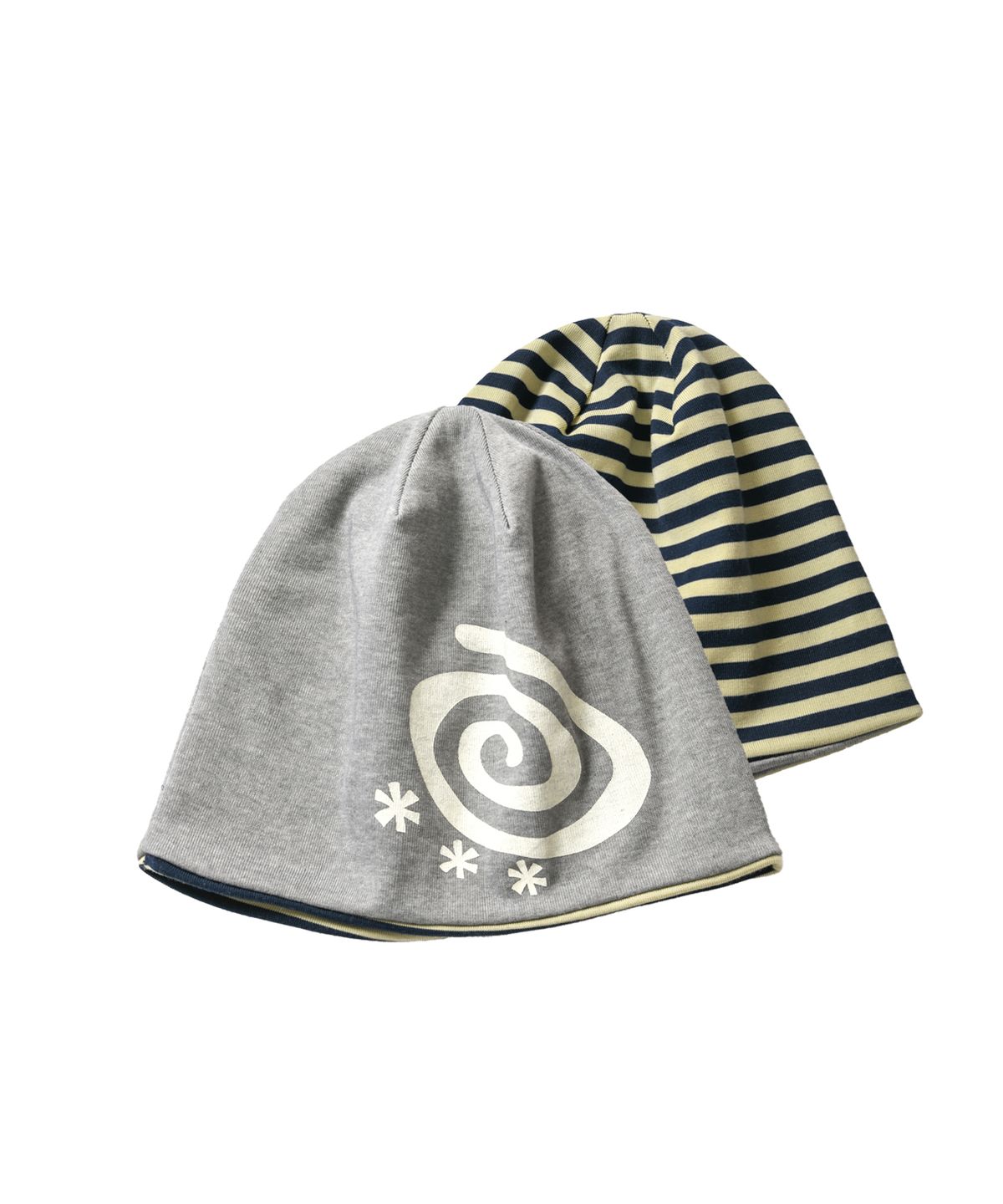 아모우(AMOU) Reversible Stripe BEANIE GRAY