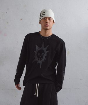 Heart skull long sleeve Black