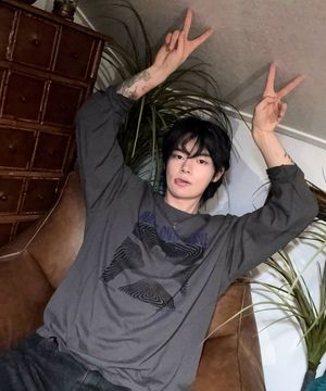 Wave man long sleeve Charcoal